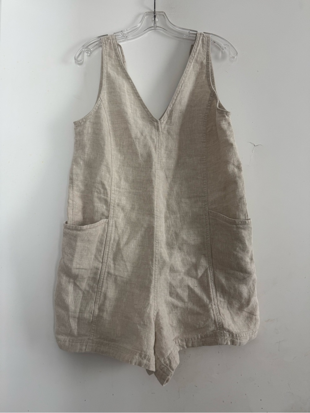 Athleta S Small Retreat Linen Romper Relaxed Fit